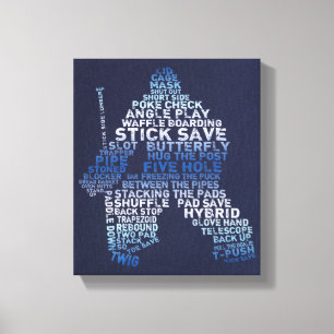 Hockey Goalie Typography Canvas Print
