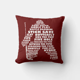 Hockey Goalie Typography Design Pillow