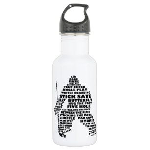 Hockey Goalie Typography Stainless Steel Water Bottle