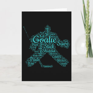 Hockey Goalie Word Art Girls Female Womens Hockey Card