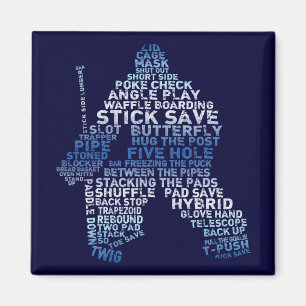 Hockey Goalie Word Art Magnet