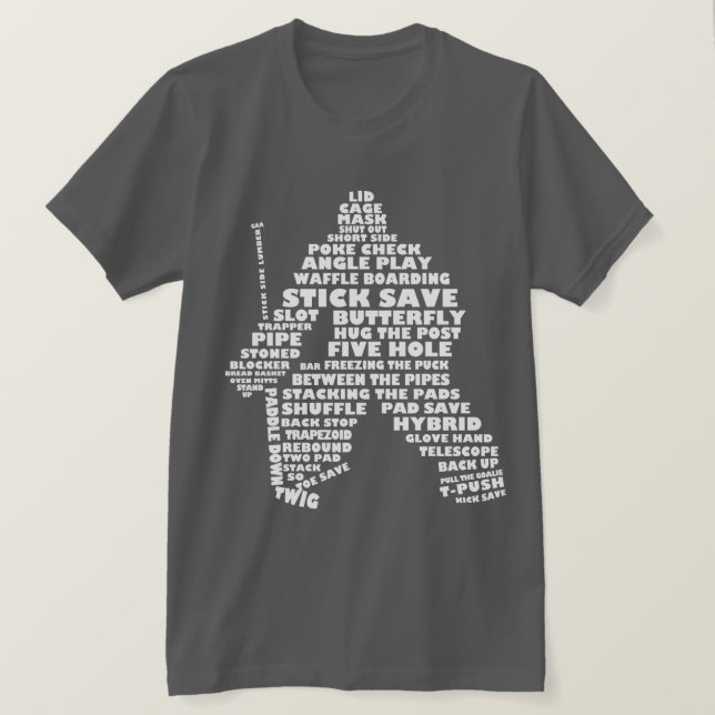 Hockey Goalie Word Art T-Shirt (Design Front)