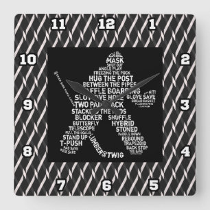 Hockey Goalie Word Art Wall Clock