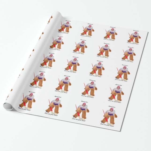 Hockey Goalie! Wrapping Paper (Unrolled)