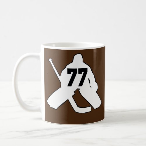 Hockey Goalie YOUR Number 77 Men Women Boys Girls Coffee Mug