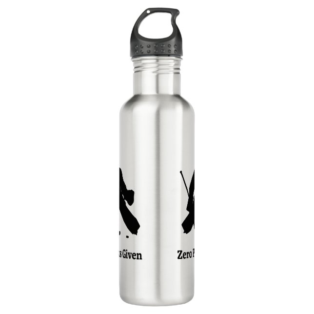 Hockey Goalie Zero Pucks Given Stainless Steel Water Bottle (Front)