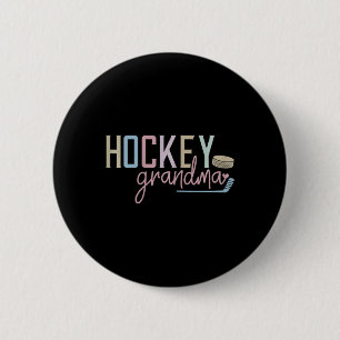 Hockey Grandma Design Cute Ice Hockey Lovers Fan Button