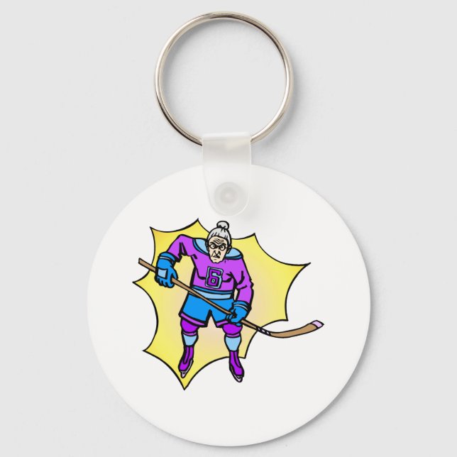 Hockey Grandma Keychain (Front)