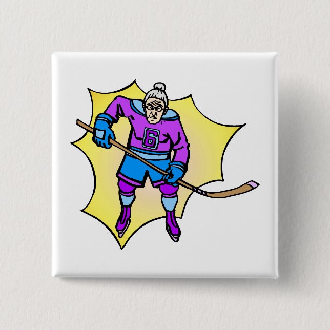 Hockey Grandma Pinback Button (Front)