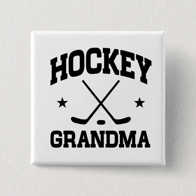 Hockey Grandma Pinback Button (Front)