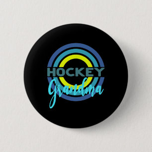 Hockey Grandma With Modern Hockey Circles Button