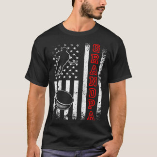 Hockey Grandpa American Flag Funny Hockey Lovers P T-Shirt