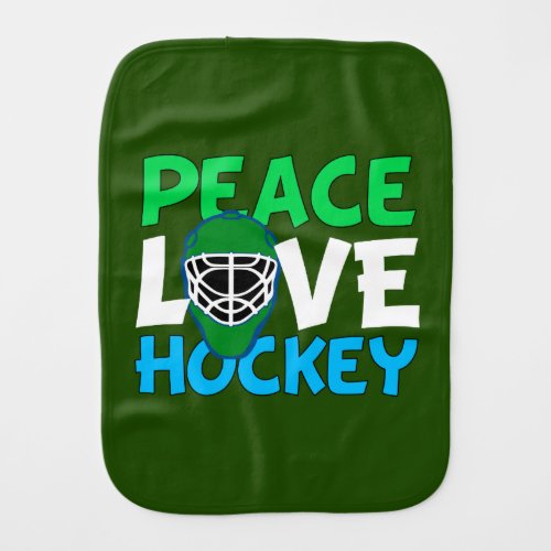 Hockey Green Burp Cloth