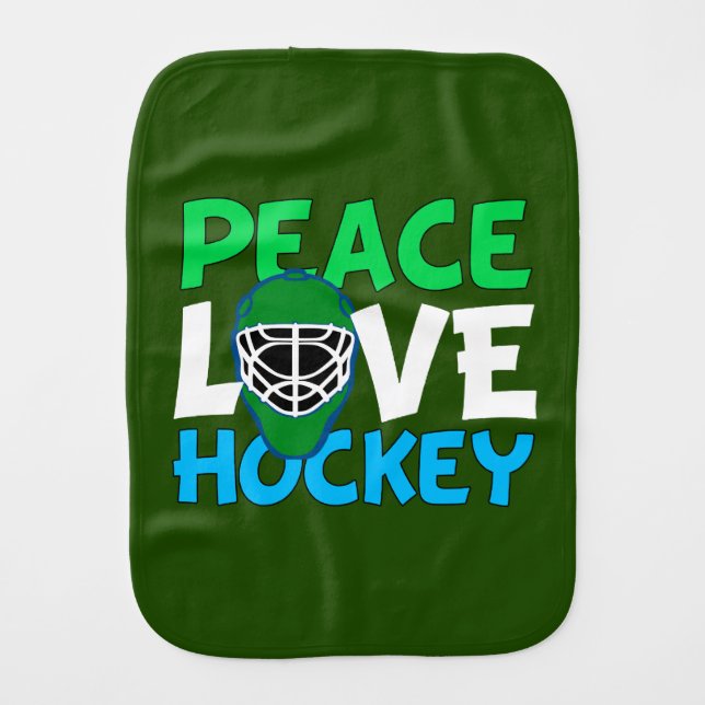 Hockey Green Burp Cloth (Front)