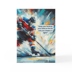 Hockey Greeting Card Forward – "Keep Hustling"