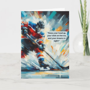 Hockey Greeting Card Forward – "Keep Hustling"