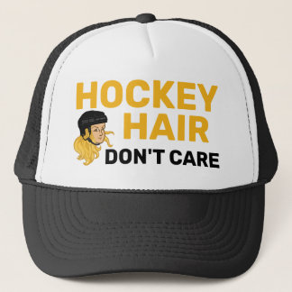 Hockey Hair Don't Care Blonde Hair Trucker Hat
