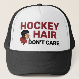 Hockey Hair Don't Care Red Head Hair Trucker Hat