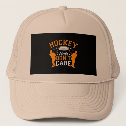 hockey hair dont care trucker hat