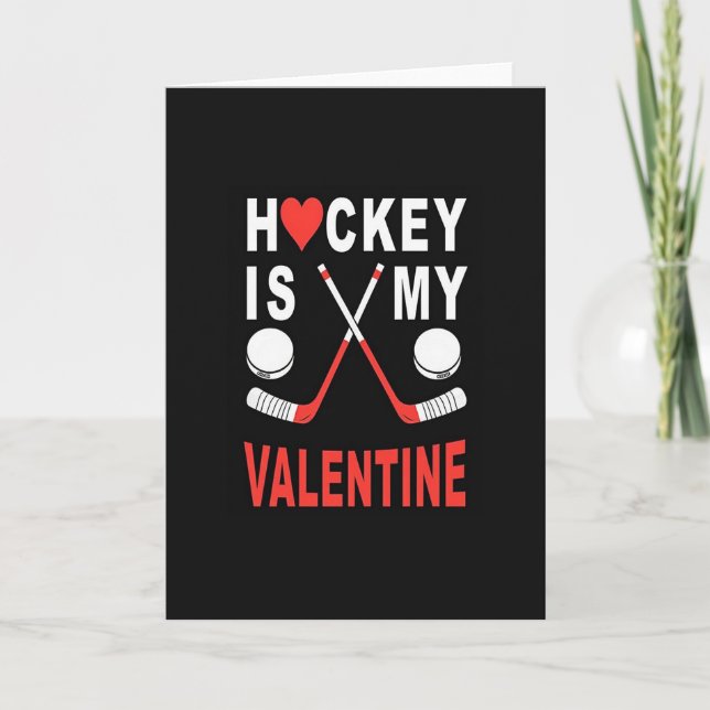 Hockey Heart Striped Sticks Card (Front)