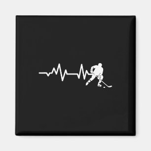 Hockey Heartbeat Line Ice Hockey Skater Funny Fan  Magnet