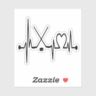 Hockey Heartbeat Sticker