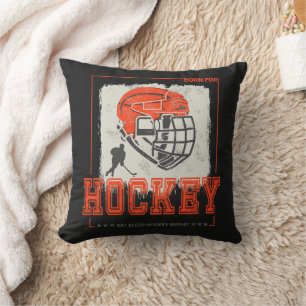 Hockey Helmet Vintage Player Game Trainer Or Coach Throw Pillow