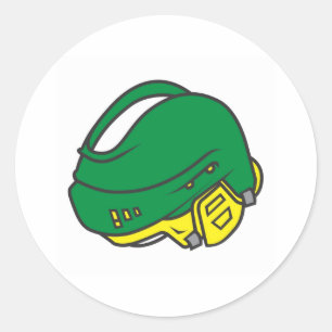 Hockey Helmets Classic Round Sticker