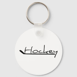 Hockey - Hockey With Hockey Stick Keychain