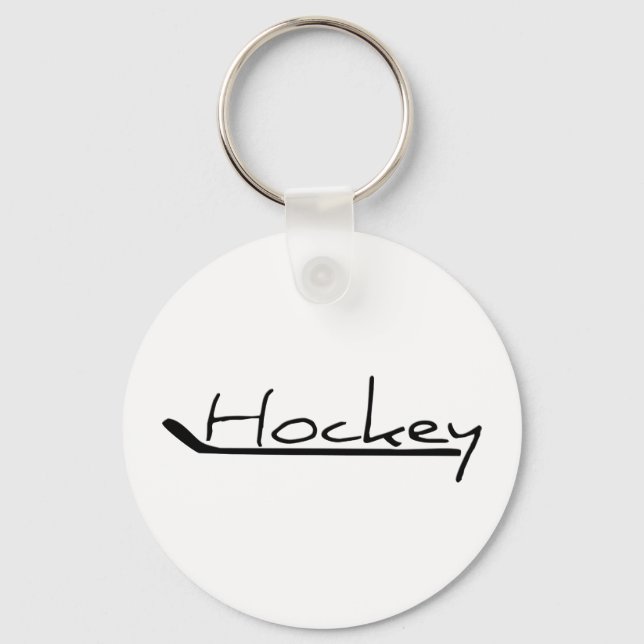 Hockey - Hockey With Hockey Stick Keychain (Front)