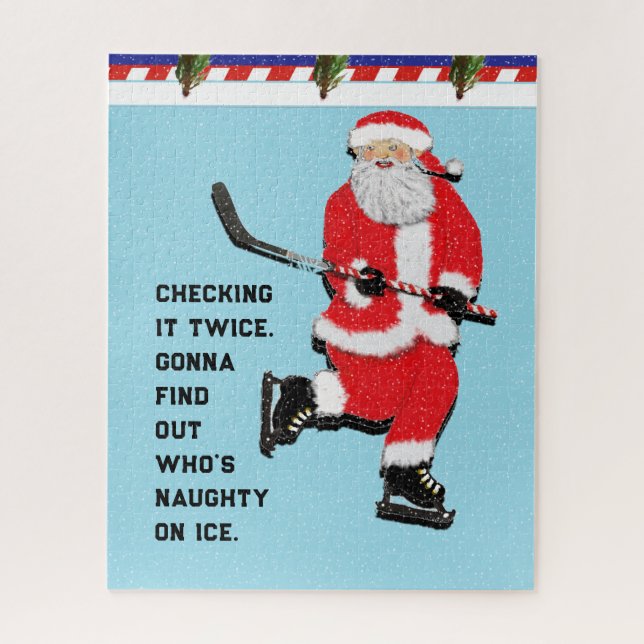 Hockey Holiday Gift Jigsaw Puzzle (Vertical)