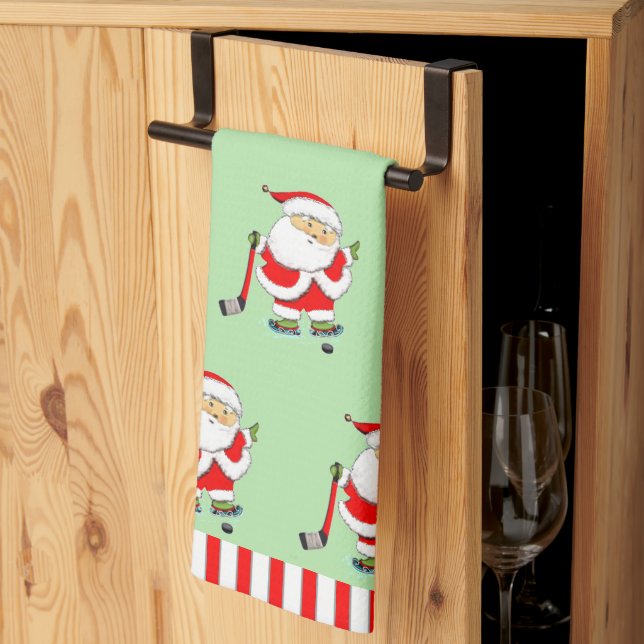 Hockey Holiday Gift Kitchen Towel (Thirds Fold)