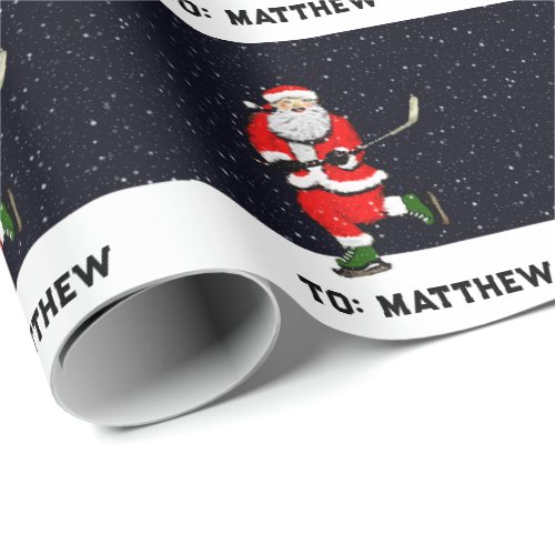 Hockey Holiday Gift Wrapping Paper