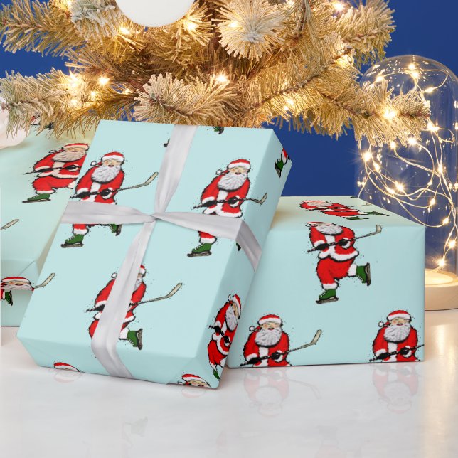 Hockey Holiday Gift Wrapping Paper (Holidays)