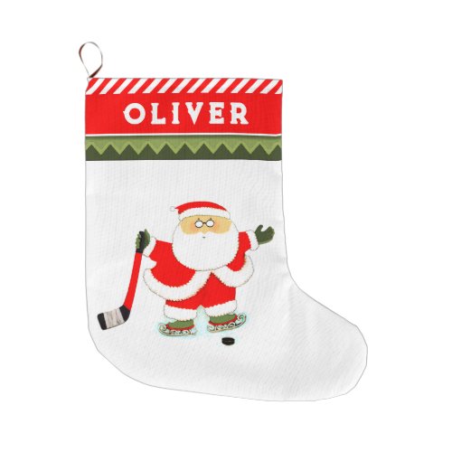 Hockey Holiday Gifts Large Christmas Stocking