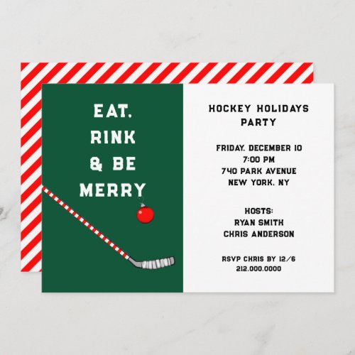 Hockey Holiday Party Invitations