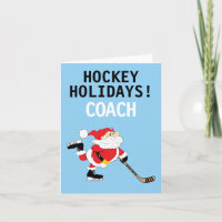 Hockey Holidays Coach Santa Skating Christmas