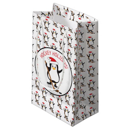 Hockey Holidays Hockey Penguin Small Gift Bag