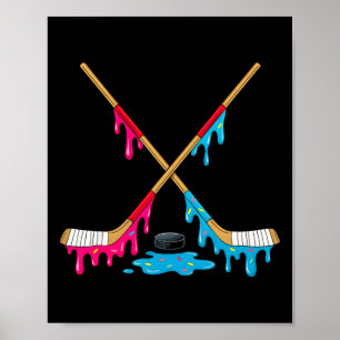 Hockey Ice Cream Drip Boys Ice Hockey Youth Player Poster