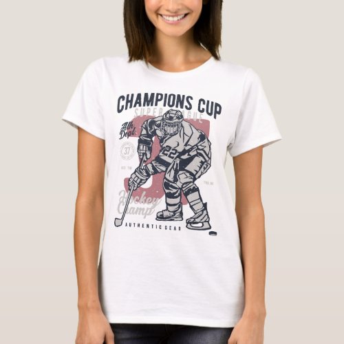 Hockey Ice Hockey Champion League 476 player T_Shirt