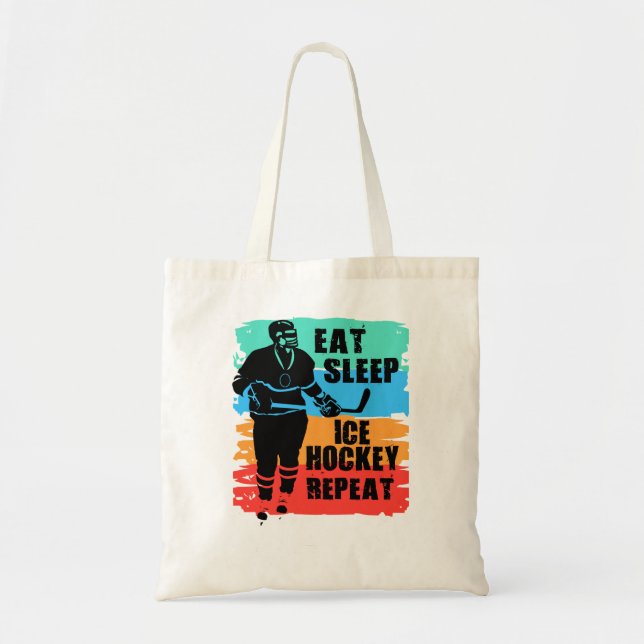 Hockey Ice Hockey Eat Sleep Repeat Hockey Player P Tote Bag (Front)