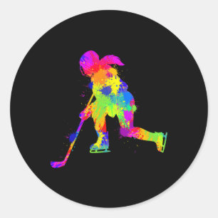 Hockey Ice Hockey Girls Women Youth Kids (1) Classic Round Sticker