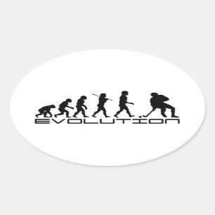 Hockey Ice Hockey Sport Evolution Art Oval Sticker