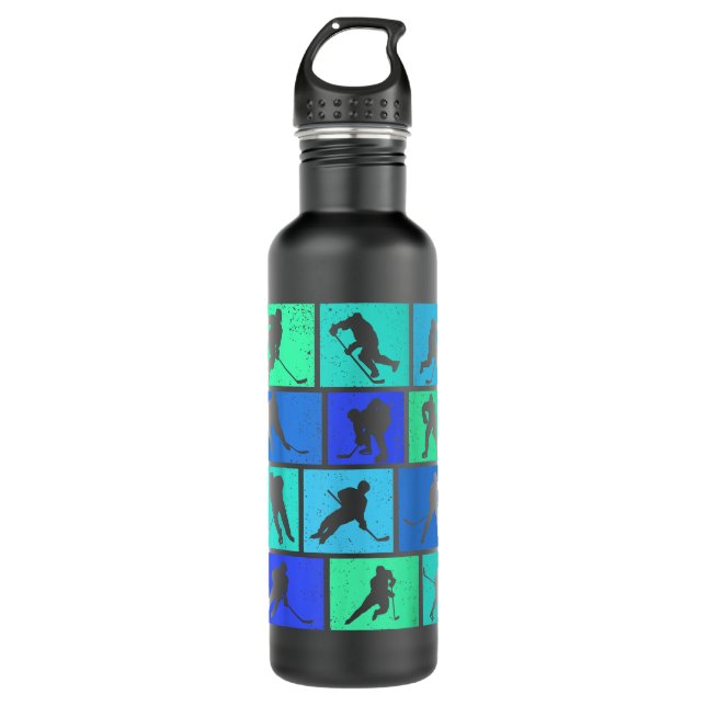 Hockey Ice Hockey Youth Boys Kids Stainless Steel Water Bottle (Front)