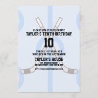 Hockey Ice Rink Sports Custom Birthday Party Invitation