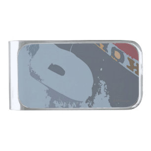 Hockey Ice Skate Sports Silver Finish Money Clip