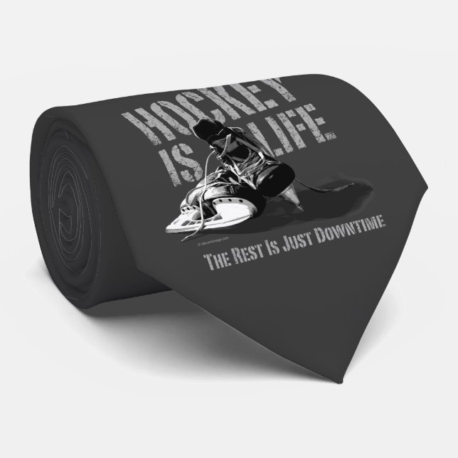 Hockey Is Life Neck Tie (Rolled)