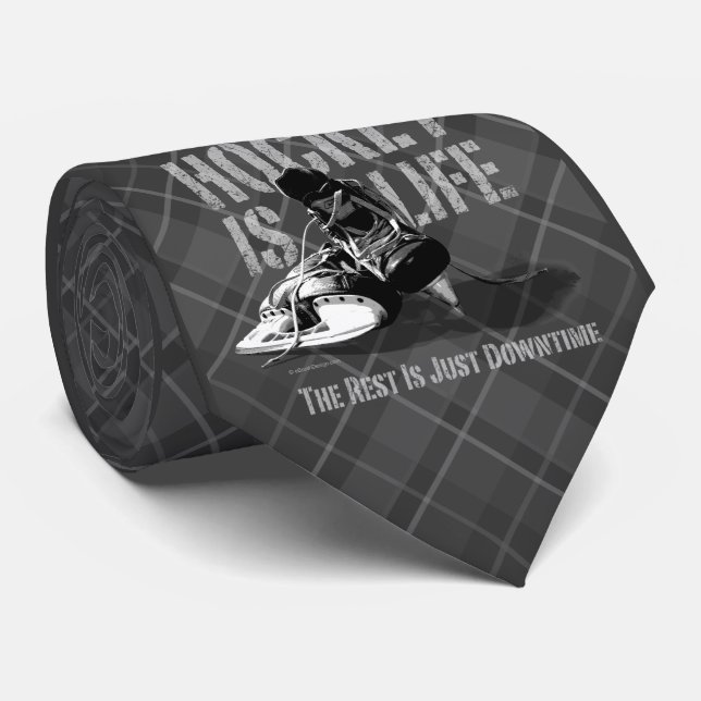 Hockey Is Life Neck Tie (Rolled)