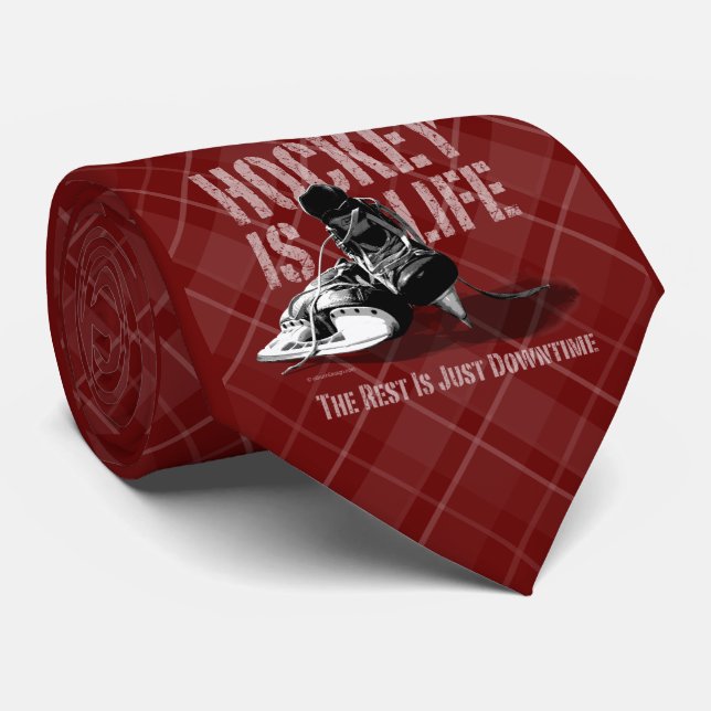 Hockey Is Life Neck Tie (Rolled)