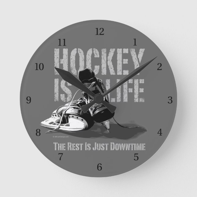 Hockey Is Life Round Clock (Front)